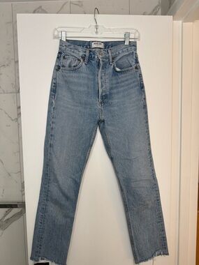 AGOLDE Light Wash High-Rise Straight Jeans - RILEY